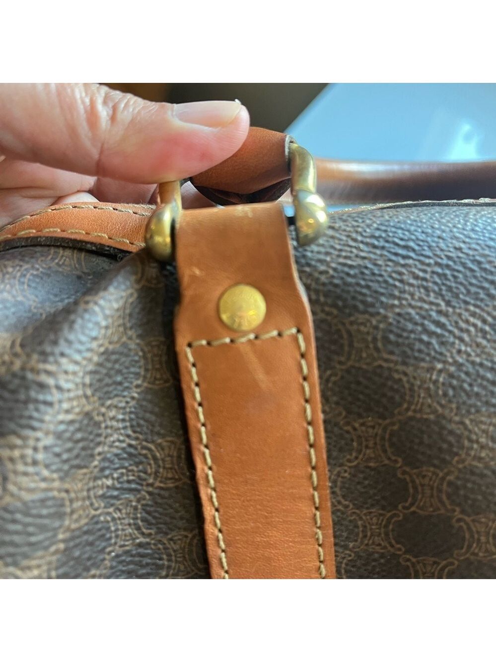 CELINE BROWN MACADAM DUFFLE BAG - Picture 8 of 16